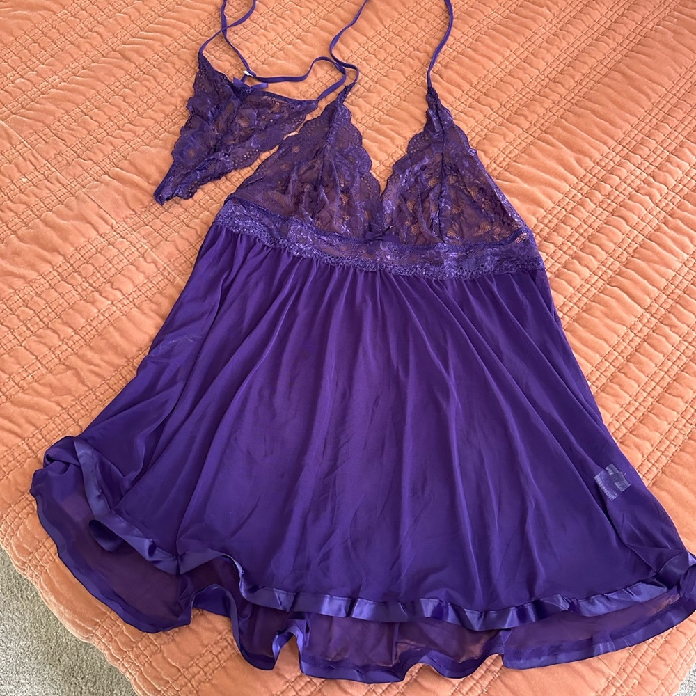 Shein lace halter slip set